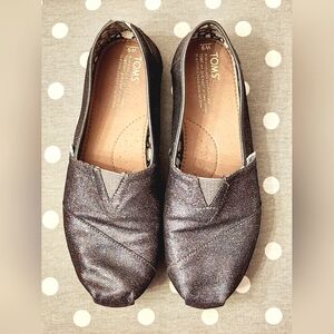 Sparkle Toms Charcoal Navy Multicolor Glitter Women's 9